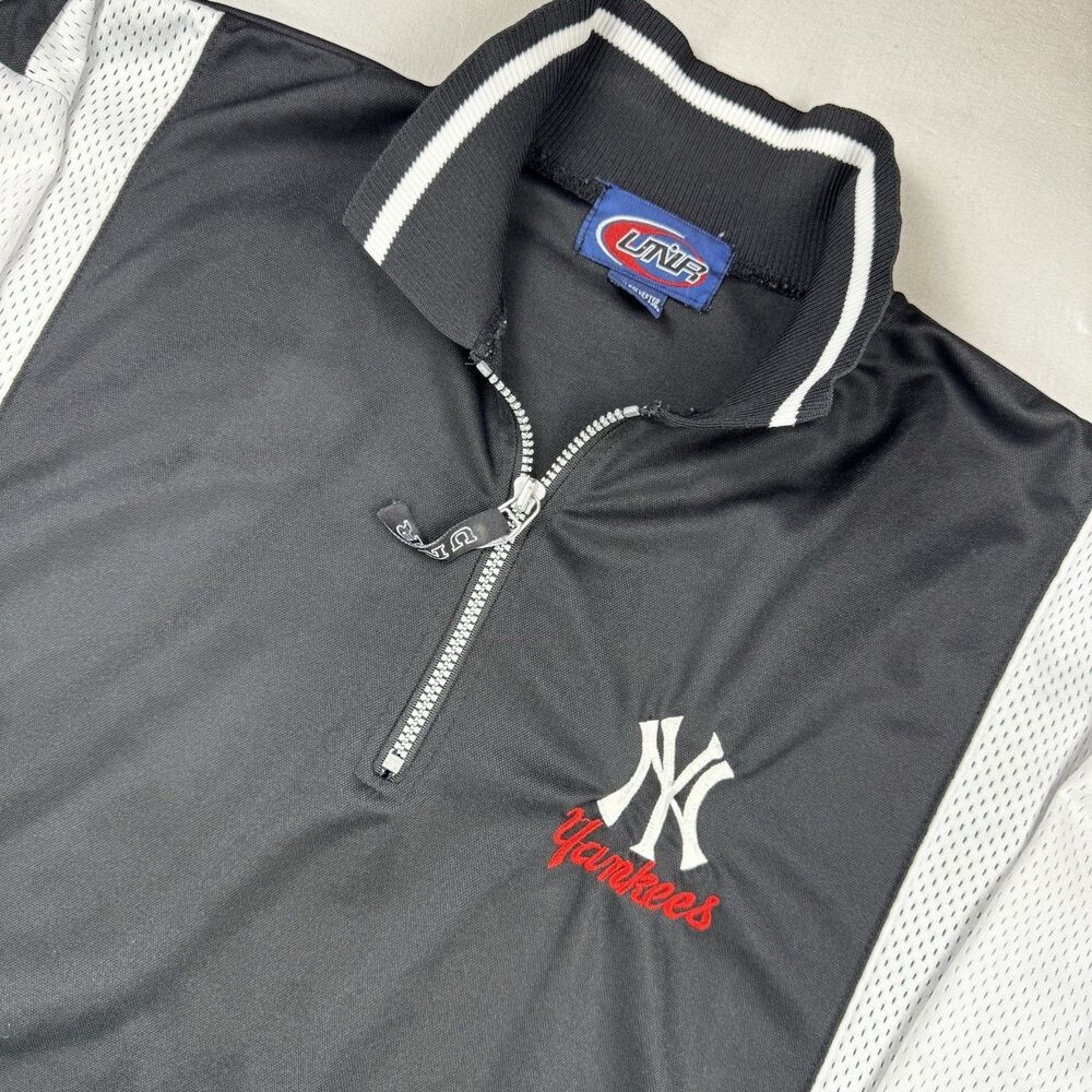 Vintage Y2K MLB New York Yankees UNR 1/4 Zip Pullover - Embroidered - XXL